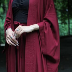 Ruby Kimono Dress, Japanese style, Vine Kimono, Long Robe, Short cape, free size