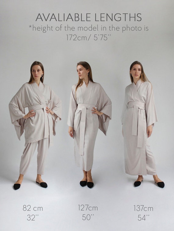 Red Rayon Kimono Dress, Japanese Style Robe, Wide Collar, Matching Belt