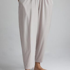 High Waist Tapered Trousers, Loose Fit, Elastic Waist, Side Pockets, Bamboo Rayon