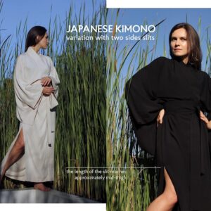 Black Kimono Dress, Japanese style, Long Robe, Short cape, free size
