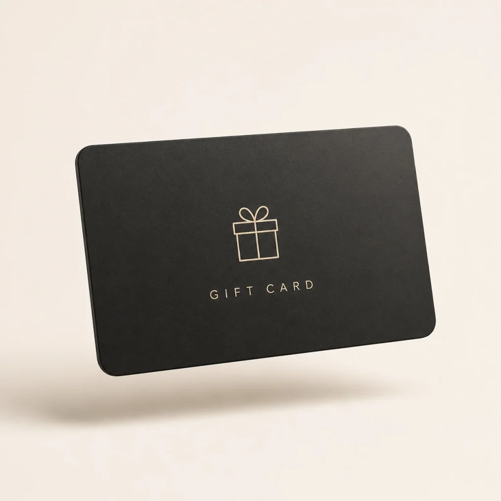 Black PURE gift card with gift icon
