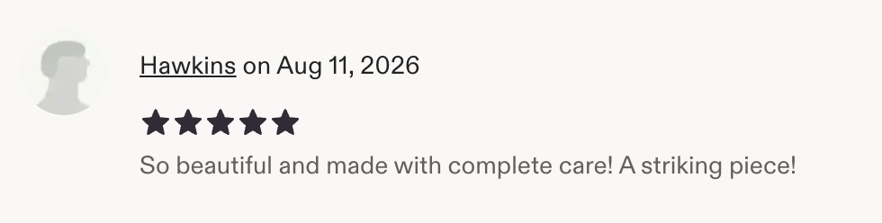 Customer review from Etsy