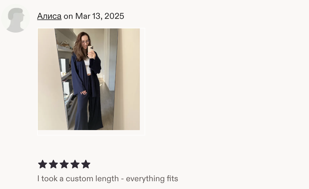 Customer review from Etsy